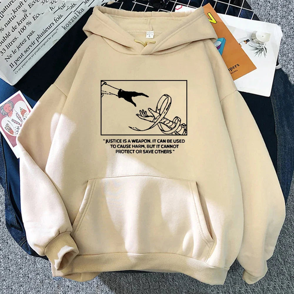 Minimalist Anime Aesthetic Hoodie With Manga Inspired Graphic Illustration Design