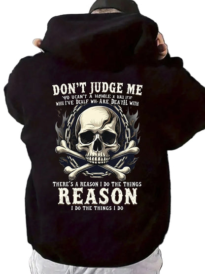 Vintage Skull Quote Hoodie with Anime Goth Streetwear Aesthetic