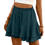 High Waist Flowy Tiered Skort with Ruffle Layers A-Line Silhouette