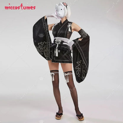 Women's Layered Kimono-Inspired Costume Set with Detached Sleeves, Headband and Matching Accessories