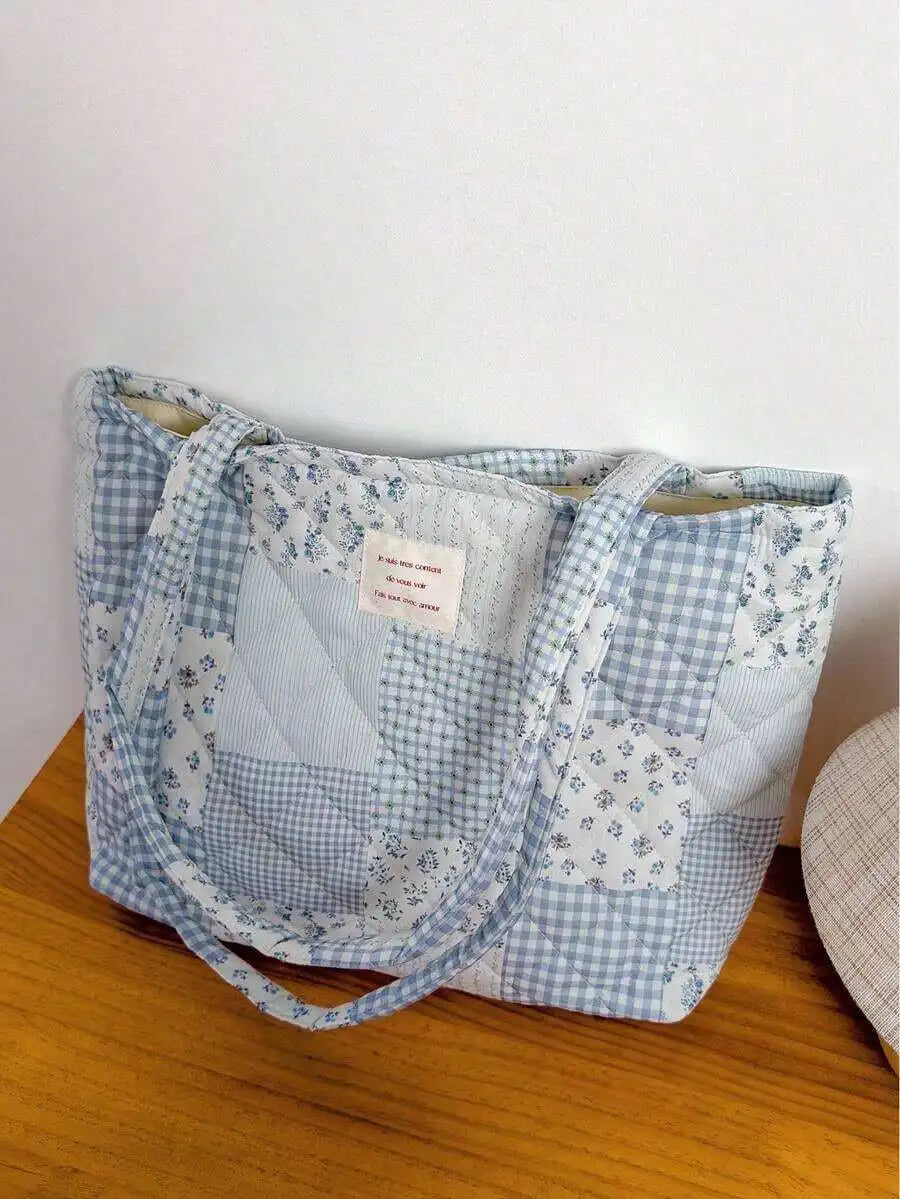 Large Capacity Floral Print Casual Tote Shoulder Bag for Everyday