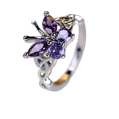 Purple Butterfly Statement Ring Fairy Grunge Alternative Fashion Jewelry