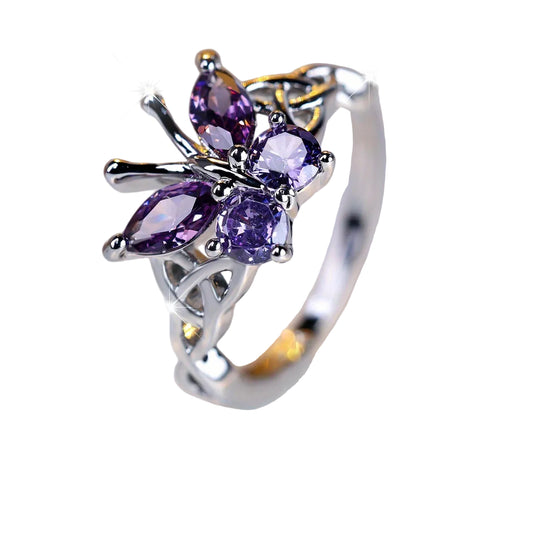 Purple Butterfly Statement Ring Fairy Grunge Alternative Fashion Jewelry
