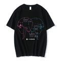 Cyber Anime Face Sketch Oversized Goth Streetwear Graphic T-Shirt
