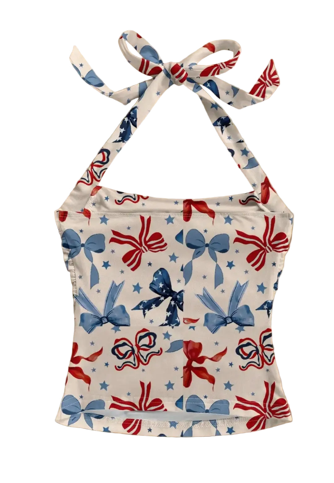 Floral Print Halter Crop Top with Bow Detail Summer Vacation Style