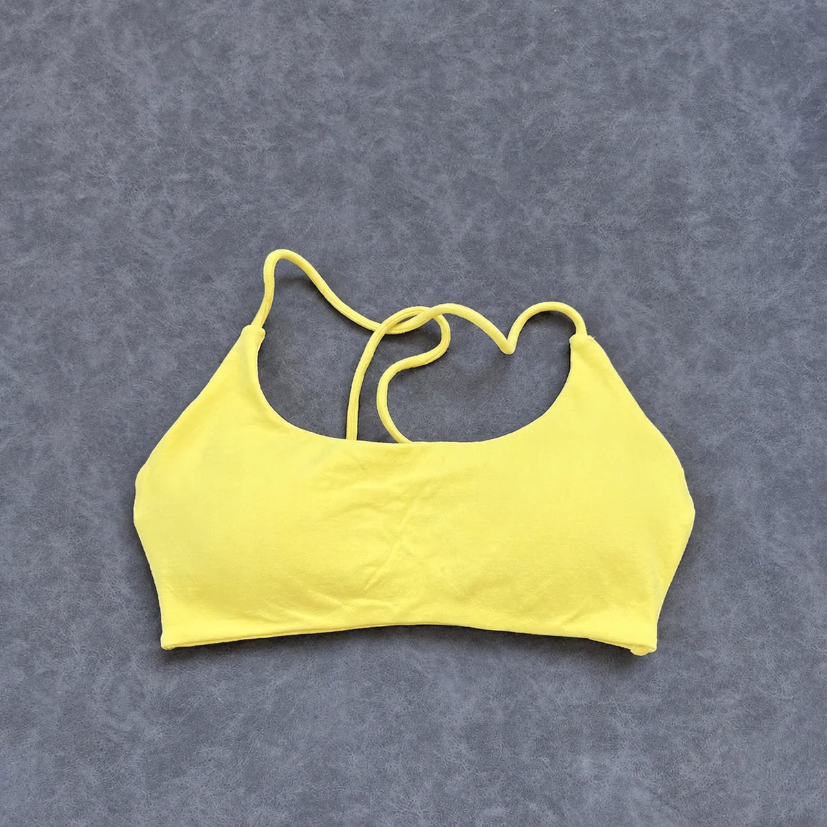 Olive Green Strappy Open-Back Sports Bra with Scoop Neckline