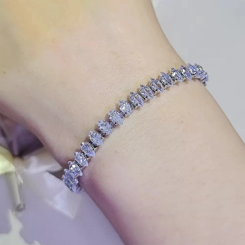 Geometric Crystal Tennis Bracelet for Gothic Glam and Alternative Fashion