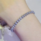 Geometric Crystal Tennis Bracelet for Gothic Glam and Alternative Fashion