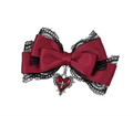 Gothic Lace Ribbon Bow Hair Clip Dark Romantic Statement Accessory