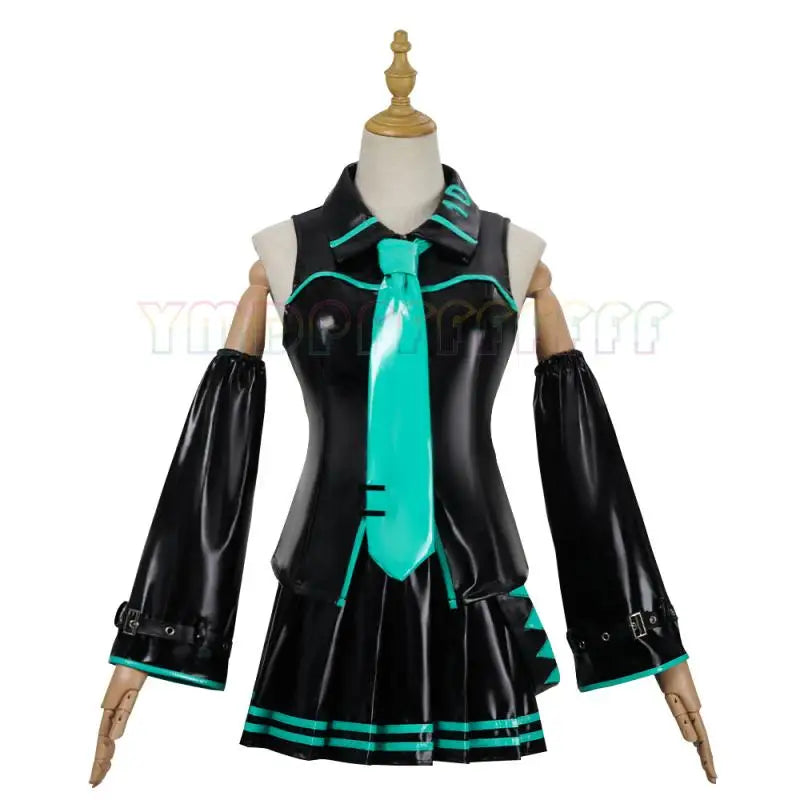 Women's Contemporary Layered Jacket and Skirt Costume Set with Long Wig and Fashion Accessories