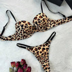 Colorful Floral Embroidery Longline Corset Bra and Panty Set