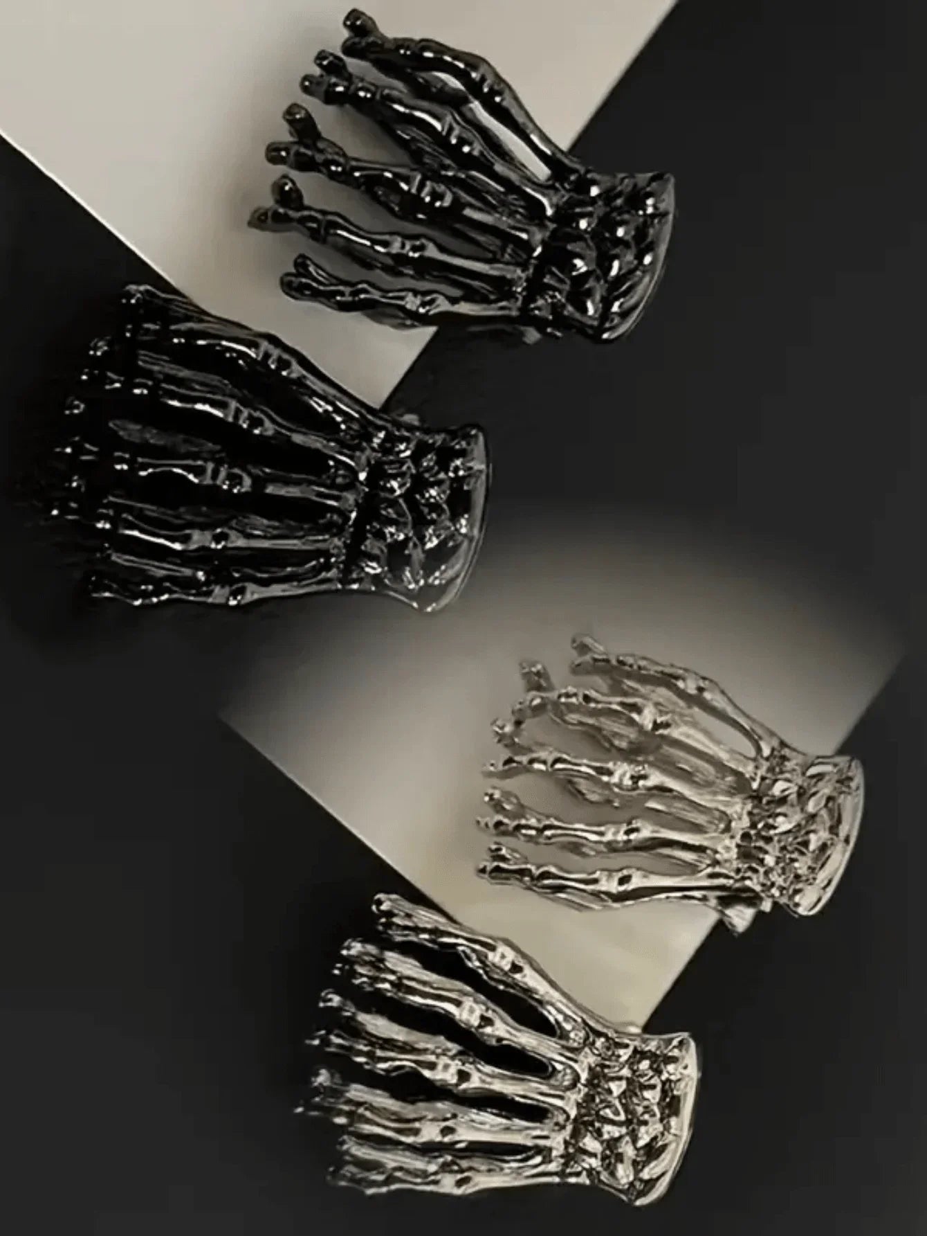 Skeleton Hand Hair Claw Clip Gothic Punk Statement Hairstyle Accessory