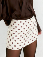 Polka Dot Stretch Mini Skirt with Flared Streetwear Inspired Fit