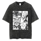 Dark Manga Panel Oversized Vintage Washed Streetwear Graphic T-Shirt