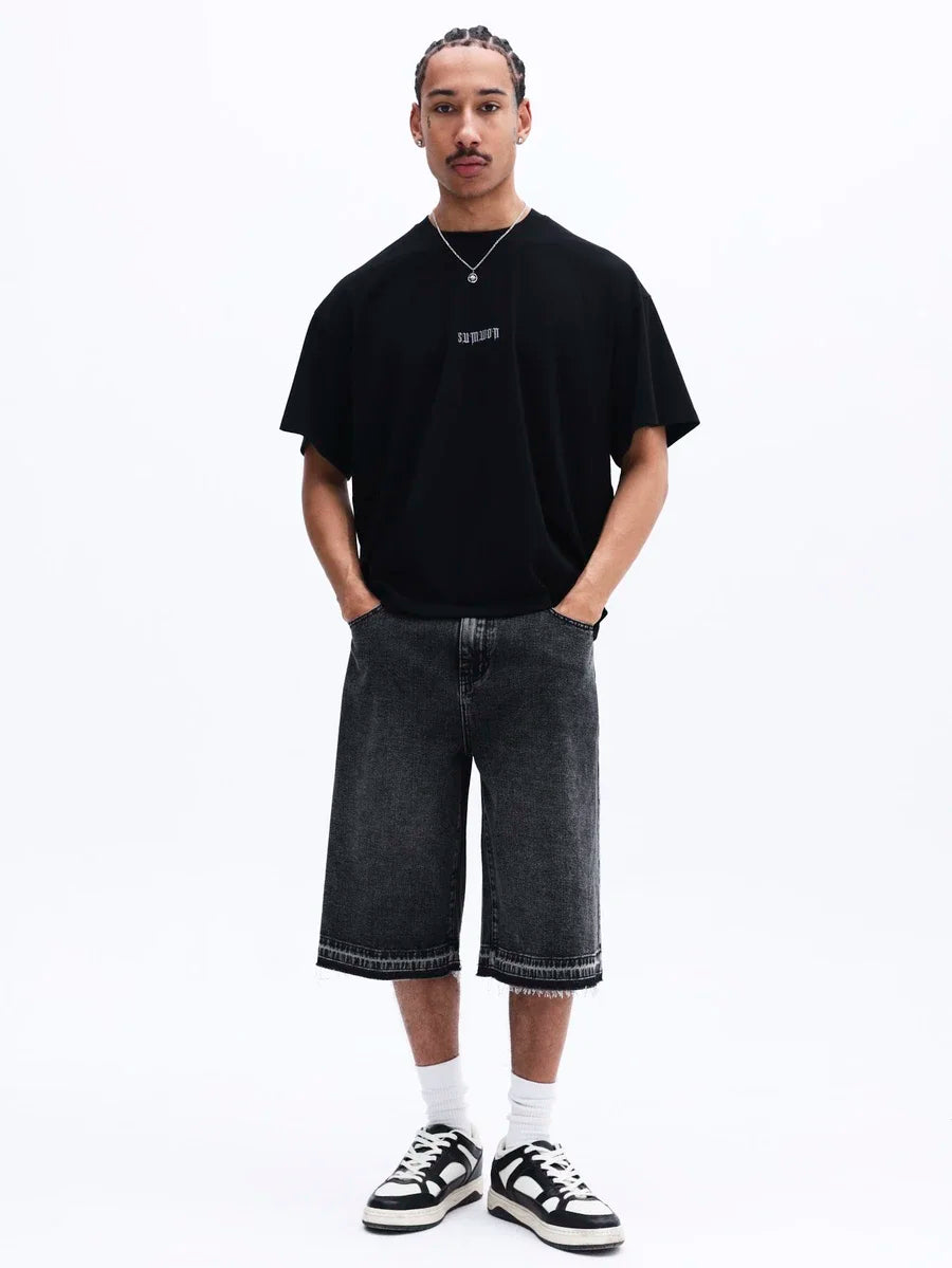 Oversized Gothic Cross Streetwear Tee With Anime-Inspired Dark Aesthetic