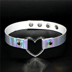 Dark Heart Charm Collar Choker Necklace for Gothic and Alternative Fashion