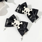 Skull Bow Hair Clip Gothic Punk Statement Alternative Fashion Accessory