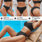 Seven-Piece Cotton Ribbed Low-Rise Bikini Panty Set