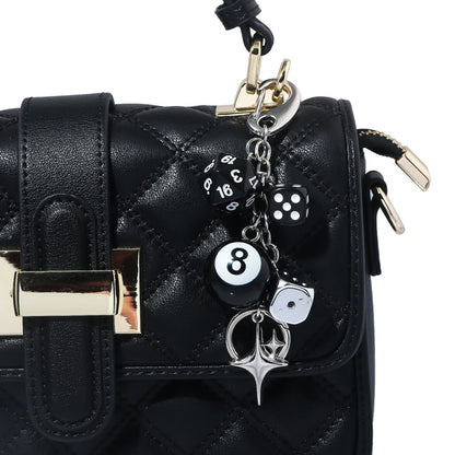 Y2K Dice Charm Keychain Alternative Streetwear Bag Accessory