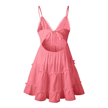 Elegant Lace Trim Slip Dress with Soft Anime-Inspired Aesthetic