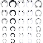 Mixed Septum and Horseshoe Ring Set for Alternative Body Styling