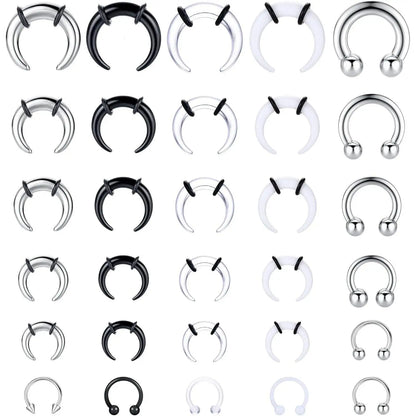 Mixed Septum and Horseshoe Ring Set for Alternative Body Styling