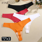 Seamless V-Waist Thong Panties Three-Pack with Smooth Athletic Finish