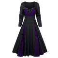 Dark Romance Panelled Maxi Dress with Sweetheart Neckline and Button Accents