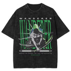Minimalist Manga Wanderer Oversized Vintage Streetwear Graphic T-Shirt