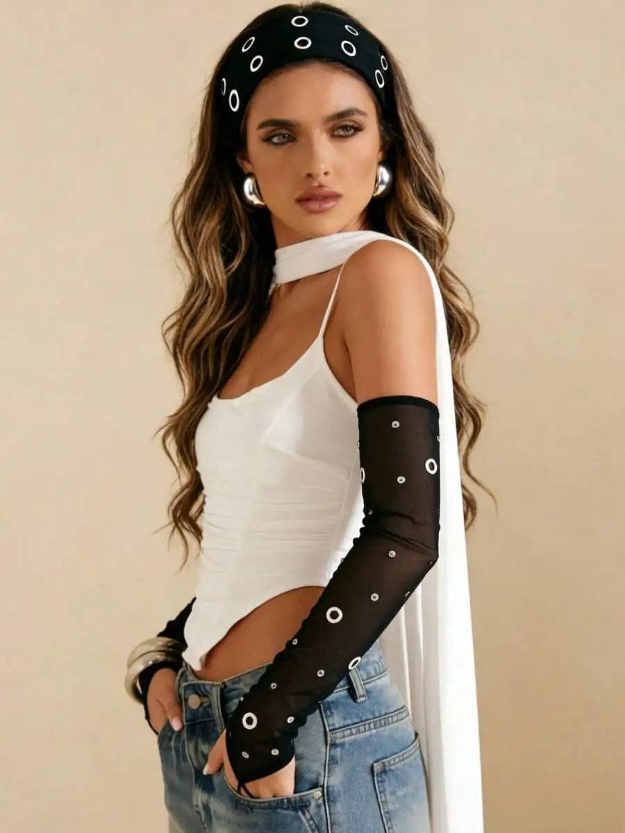 Grommet Detail Headband Punk Alternative Streetwear Hair Accessory