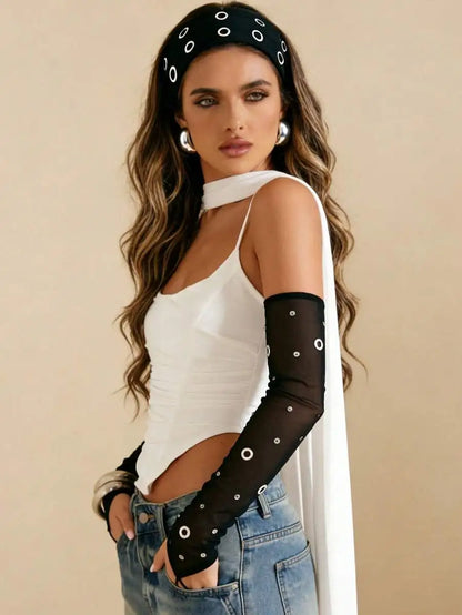 Grommet Detail Headband Punk Alternative Streetwear Hair Accessory