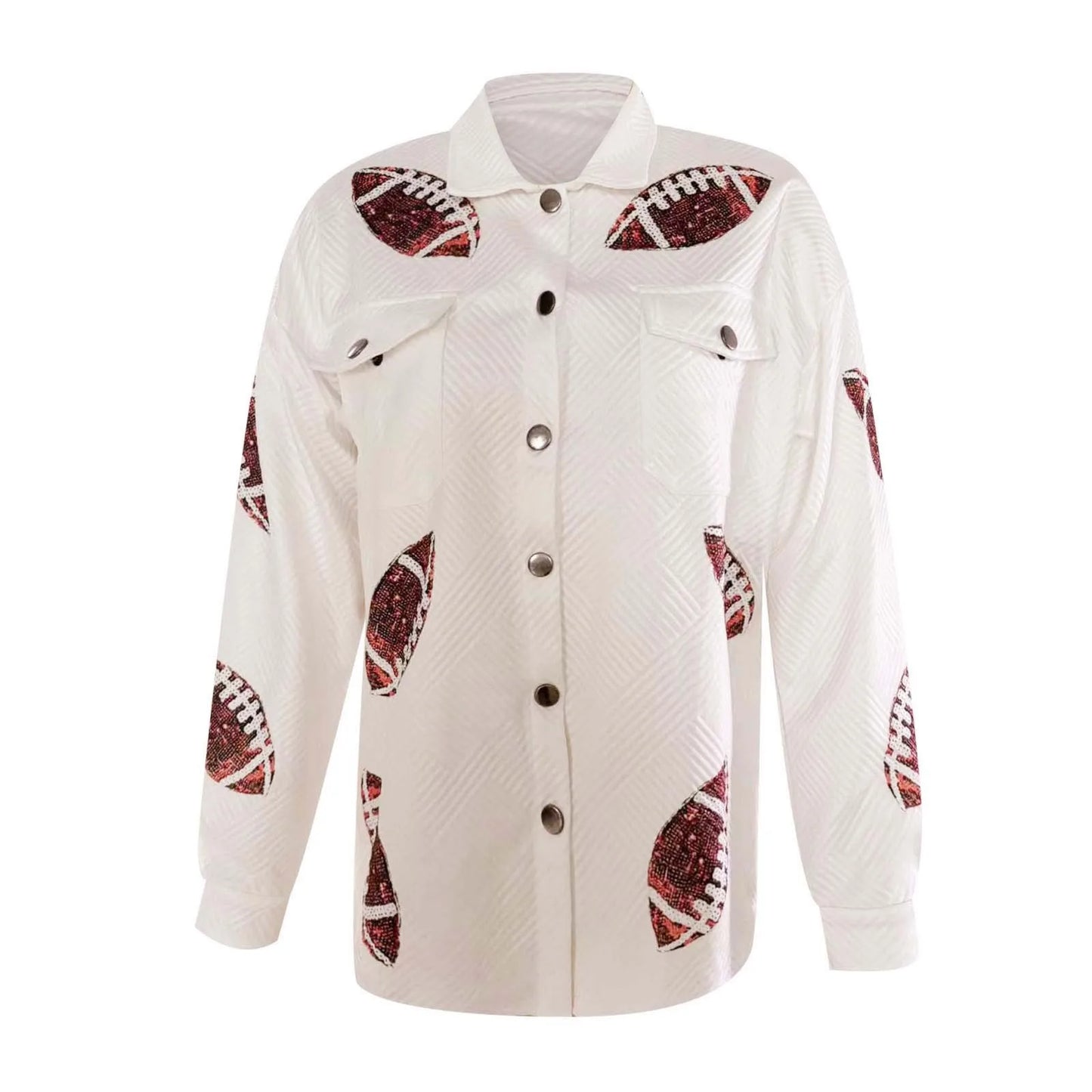 Retro Sports Graphic Button Front Oversized Casual Bomber Style Jacket