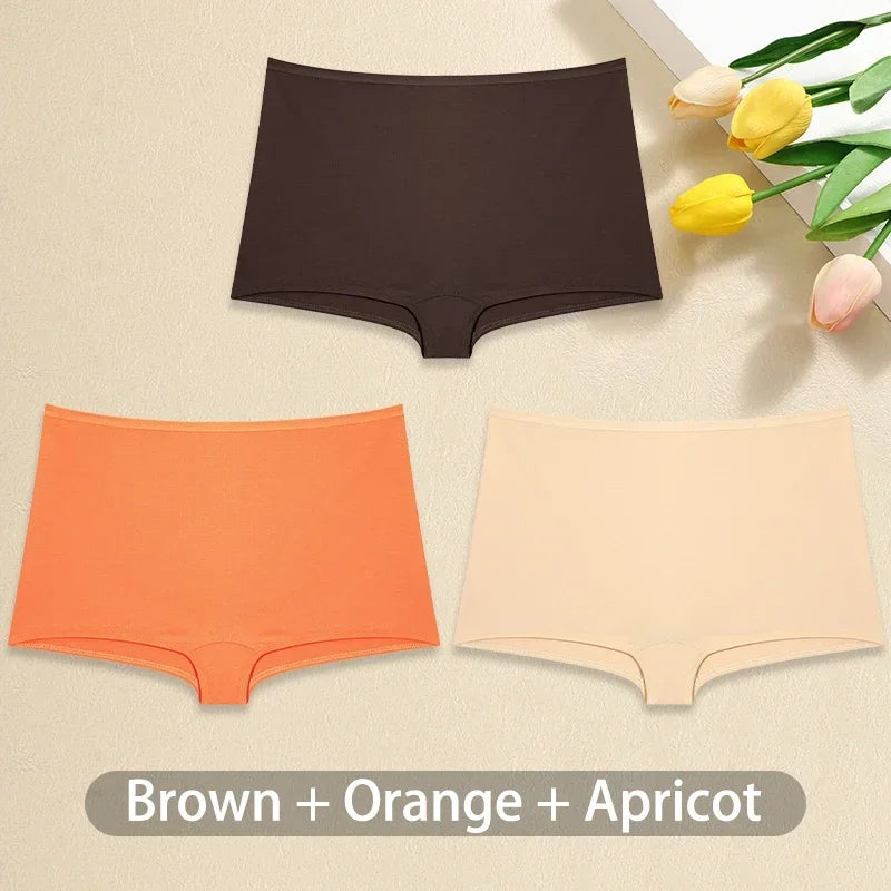 3-Piece Women’s Low-Rise Cotton-Blend Boyshorts Set with Wide Waistband, Short-Leg Silhouette and Classic Solid Colors