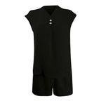 Women's Textured Crinkle Co-Ord Set Relaxed Casual Matching Summer Outfit