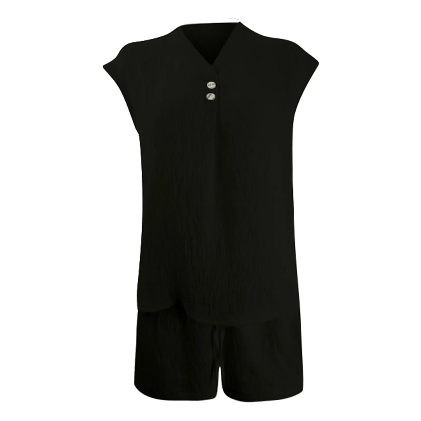 Women's Textured Crinkle Co-Ord Set Relaxed Casual Matching Summer Outfit