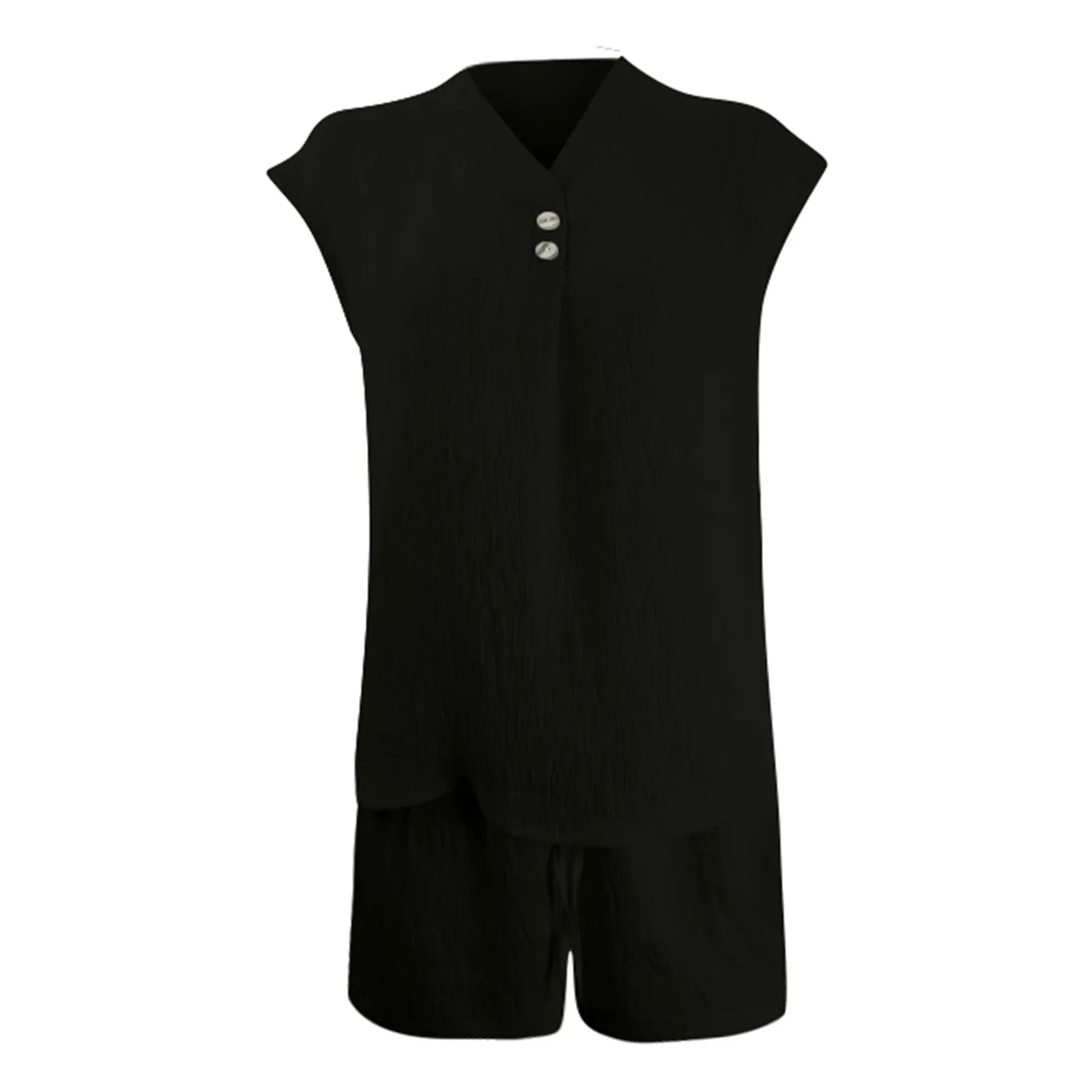 Women's Textured Crinkle Co-Ord Set Relaxed Casual Matching Summer Outfit