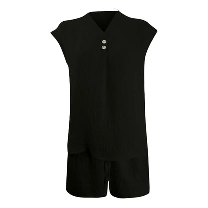 Women's Textured Crinkle Co-Ord Set Relaxed Casual Matching Summer Outfit