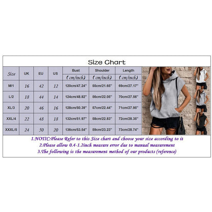 Women's Sleeveless Hooded Oversized Pullover with Relaxed Fit for Casual Layered Streetwear