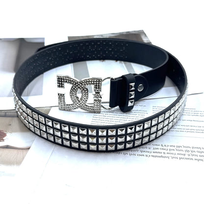 Rhinestone Studded Statement Belt for Y2K Glam Alternative Fashion
