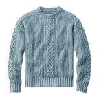 Men's Cable Knit Crew Neck Contemporary Relaxed Fit Sweater Pullover