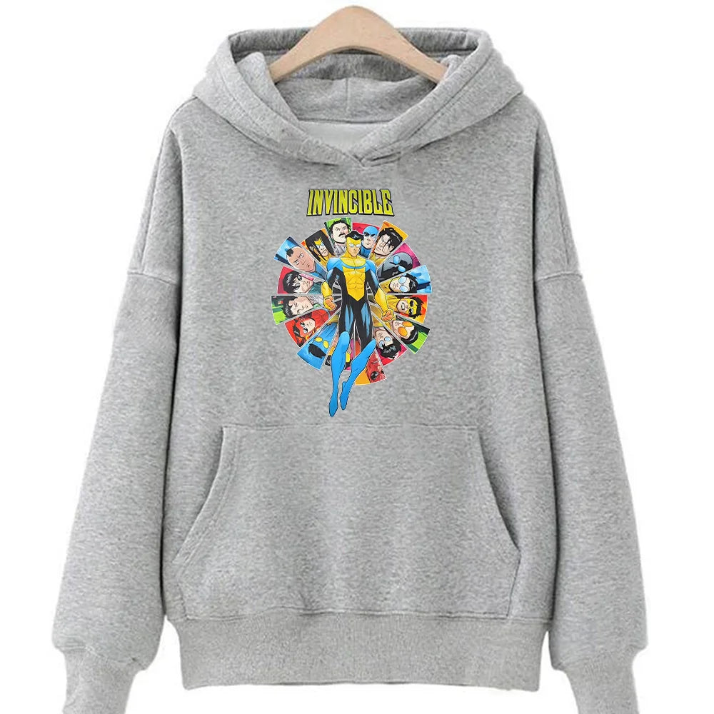 Oversized Anime Hoodie with Superhero Manga Streetwear Design