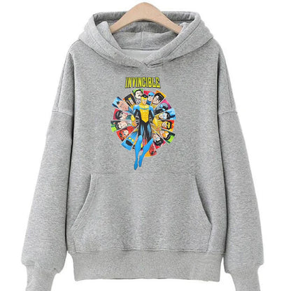 Oversized Anime Hoodie with Superhero Manga Streetwear Design