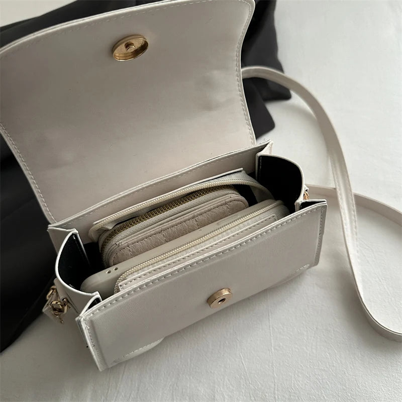 Minimalist Flap Crossbody Satchel Bag with Adjustable Strap Everyday Design
