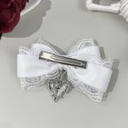 Gothic Lace Ribbon Bow Hair Clip Dark Romantic Statement Accessory