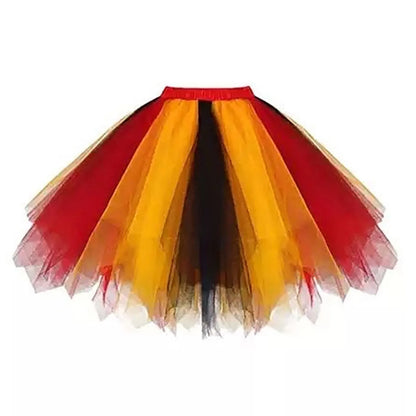 Layered Mesh Tutu Mini Skirt with Volume Pleats Festival Styling
