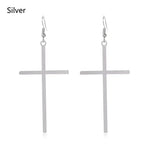 Oversized Cross Drop Earrings for Gothic Punk and Alternative Fashion Looks