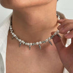 Pearl Inspired Choker Necklace for Grunge Gothic and Streetwear Fashion