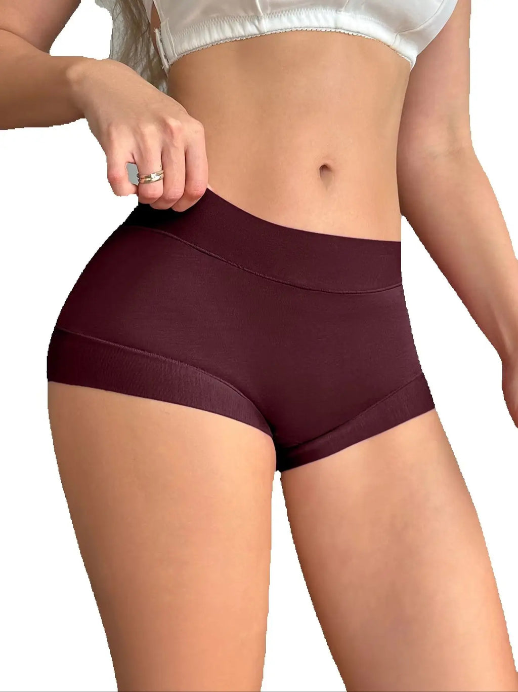 Seven-Piece Seamless Boyshort Panty Set in Jewel and Earth Tones