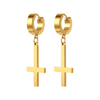 Gothic Cross Hoop Earrings for Punk and Alternative Statement Styling
