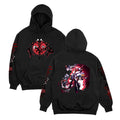 Dark Anime Streetwear Hoodie with Manga Character Graphic Oversized Fit Design